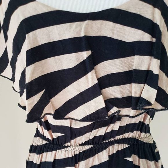 Soprano Black & Beige Tan Stripe Sundress - Picture 6 of 7